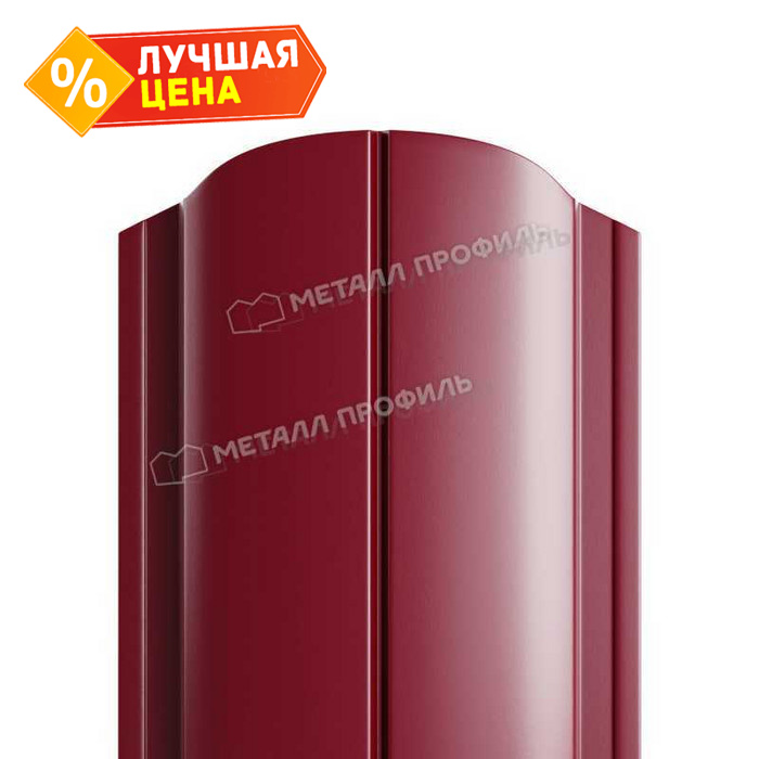 Штакетник Металл Профиль ELLIPSE-O 0,5 NormanMP RAL3005 Красное вино